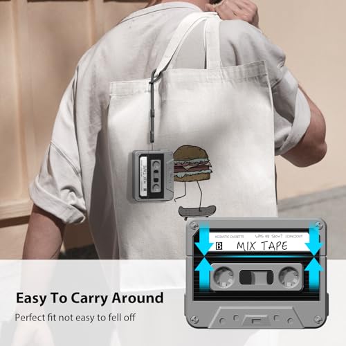 Image of AirPods Pro 2 Case Cover, KOREDA Funny Cassette Tape Design Case for Airpods Pro 2nd Generation /1st Generation (2023 /2022 /2019), Cute Cartoon Fashion Silicone Protective Case for Women Men (Black)