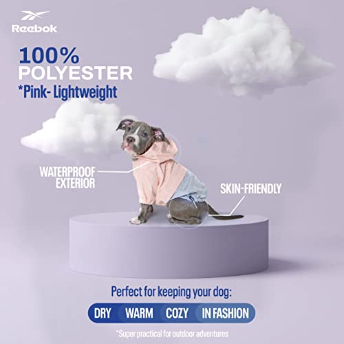Reebok Dog Raincoat - Dog Coat With Hoodie, Waterproof Dog Rain Jacket For X-Small To Large Dogs, Adjustable Drawstring, Comes With Leash Hole, Premium Skin Friendly Lightweight Dog Rain Coat #TOP3