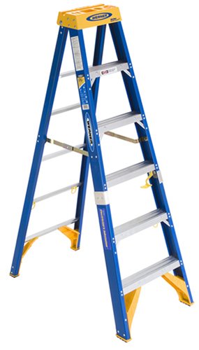 Werner OBEL06 Old Blue Electricians 375-Pound Duty Rating Fiberglass Stepladder/Job Station, 6-Foot