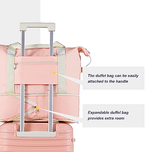 Image of Joyway Carry On Luggage 20 Inch Expandable Suitcase with Spinner Wheel, 3 Piece Hard Shell Luggage Set with TSA Lock(Pink)