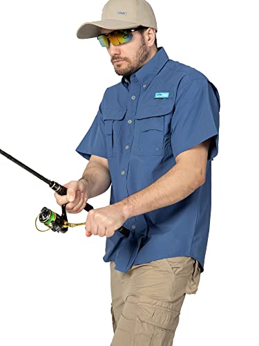 Tuna Men'S Uv Upf 50+ Fishing Shirts For Men Sun Protection Soild Breathable Fast Dry Spf Hiking Short Sleeve Shirt thumb #3