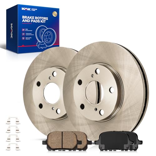 Image of KAX Front Brake Kit, OE Brake Rotors and Ceramic Brake Pads | Fits Toyota Avalon 1998-2004, Toyota Camry 1997-2001, Lexus ES300 1997-2001, Toyota Solara 1999-2003, Automotive Replacement Brake Kit