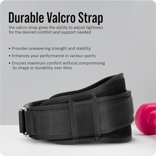 Image of Vector X Go Fit 6 Inch Weight Lifting Gym Belt Quick Locking Gym Belt Fitness Weightlifting Belt for Squats, Weightlifting and Strength Training (Black, Medium)