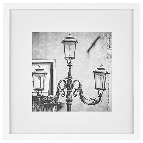 Gallery Perfect 12 Piece White Square Photo Frame Gallery Wall Kit With Decorative Art Prints & Hanging Template #TOP5