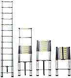 Escalera telescópica de Aluminio de 3,2 m, Escalera telescópica Extensible portátil Plegable, Escalera de extensión EN131