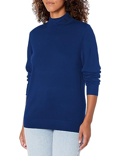 Image of Armani Exchange Women's Merino Wool Blend Logo Neck Turtleneck Sweater