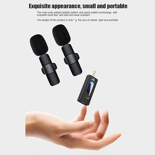 Image of DDLC K-35 Wireless Collar Mic Dual - 3.5mm Aux Jack Lavalier Microphone (2 Mics, 1 Receiver) for DSLR Cameras | YouTube | Interviews | BT Speakers | Omnidirectional Plug & Play Mic - Black Mic