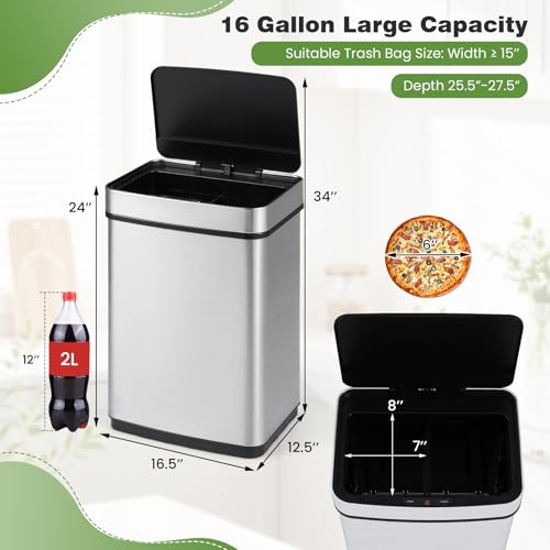 Bote de basura automático con sensor de movimiento 16 gal miniatura 6
