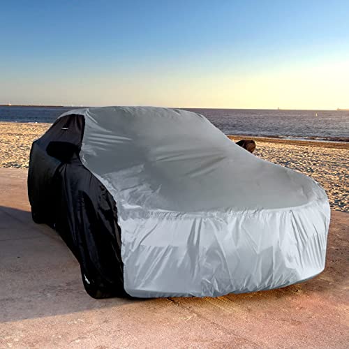 Coverland Premium Plus Custom Fit Car Cover 2005-2013 Chevy Corvette C6 Waterproof All-Weather Rain Snow Uv Sun Hail Protector, Full Exterior Indoor Outdoor Car Cover (2-Tone - Black/Gray) #TOP2