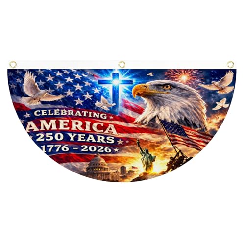 666666 1.5X3 Bunting Flag Inspirational Fan shaped flag for Front Door, Porch, Fence, Outdoor Decorations