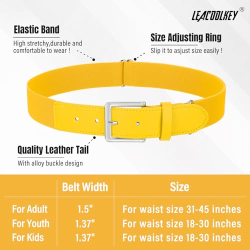 Image of LEACOOLKEY Baseball Belt and Socks Combo Set Adjustable Softball Socks and Elastic Belt for Youth and Adult