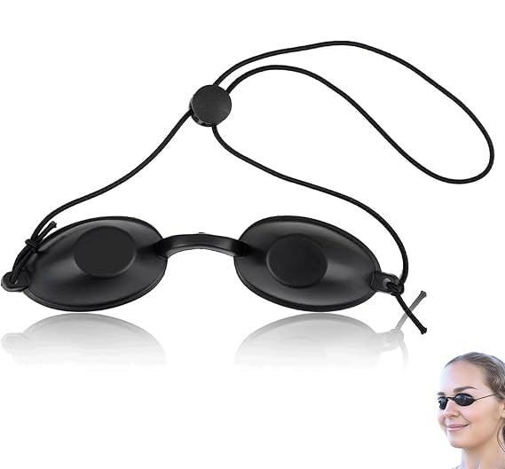 AzureRay Infrarot Schutzbrille für Solarium & Rotlichtlampe, Ergonomische Solarium Brille mit UV-Schutz, verstellbar & elastisch, ideal für Schönheitsbehandlungen & Bräunungsschutz