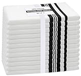 Linen Hub Set of 12 Cotton Kitchen Dish Towels 16x26 Absorbent Durable Washable, Tea Towels, Dish...