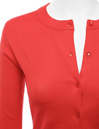 Image of LALABEE Women's Crew Neck Gem Button Long Sleeve Soft Knit Cardigan Sweater