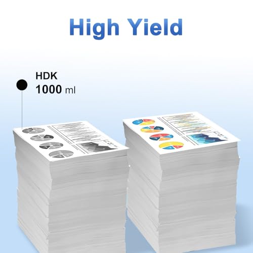 Oritdge T741X Dye Sublimation Tinte HDK Schwarz 1000-ml für Sele Drucker T7411 T7412 T7413 T7414 T741X Kompatibel mit Surecolor F6070 F6200 F9200 F7000 F6270 F7200 F6000 F7270