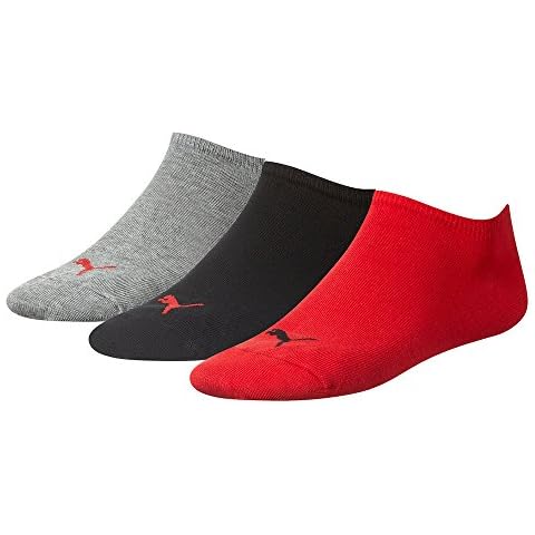 PUMA Unisex Black/Red/Grey Sneaker Socks Cover