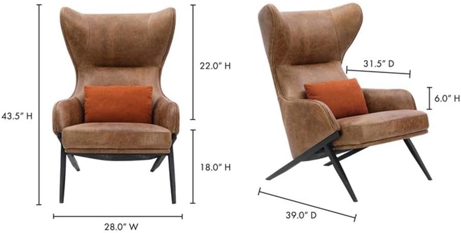 Moe's Home Collection Amos Leather Accent Chair