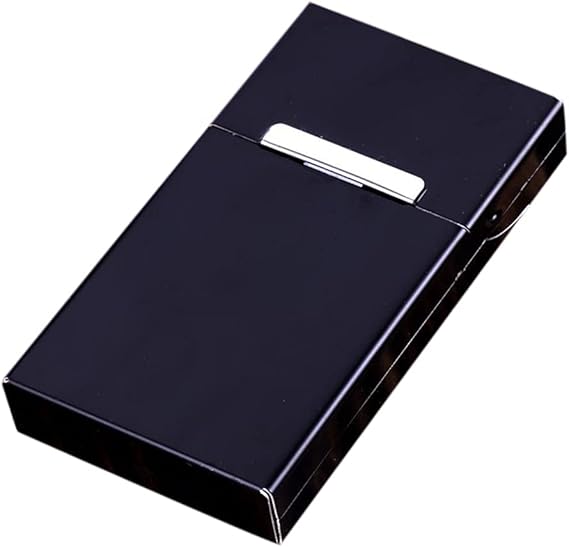 Amazon Co Jp Kivors シガレットケース タバコケース本収納可 蓋に磁気付き 軽量 タバコ収納ケース 男性 女性用 ブラック シューズ バッグ