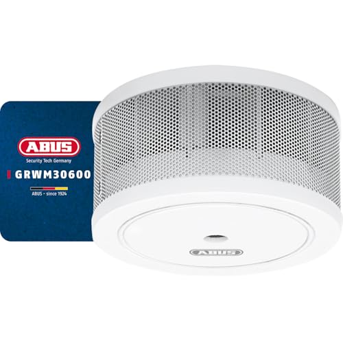 ABUS Mini-Rauchmelder GRWM30600 mit 10-Jahres-Batterie - Q-Label & DIN EN14604 Zertifiziert - 85 dB Alarm - für Wohnräume, Wohnwagen & Wohnmobil - Weiß