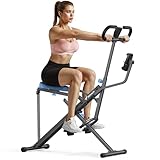 MERACH Upgraded Squat Machine for Women, Smart Row and Deep Squat Trainer with Tablet Stand, Adjustable Resistance & 350LB Weight Capacity, Foldable Home Exercise Equipment, Connect MERACH APP, Grey