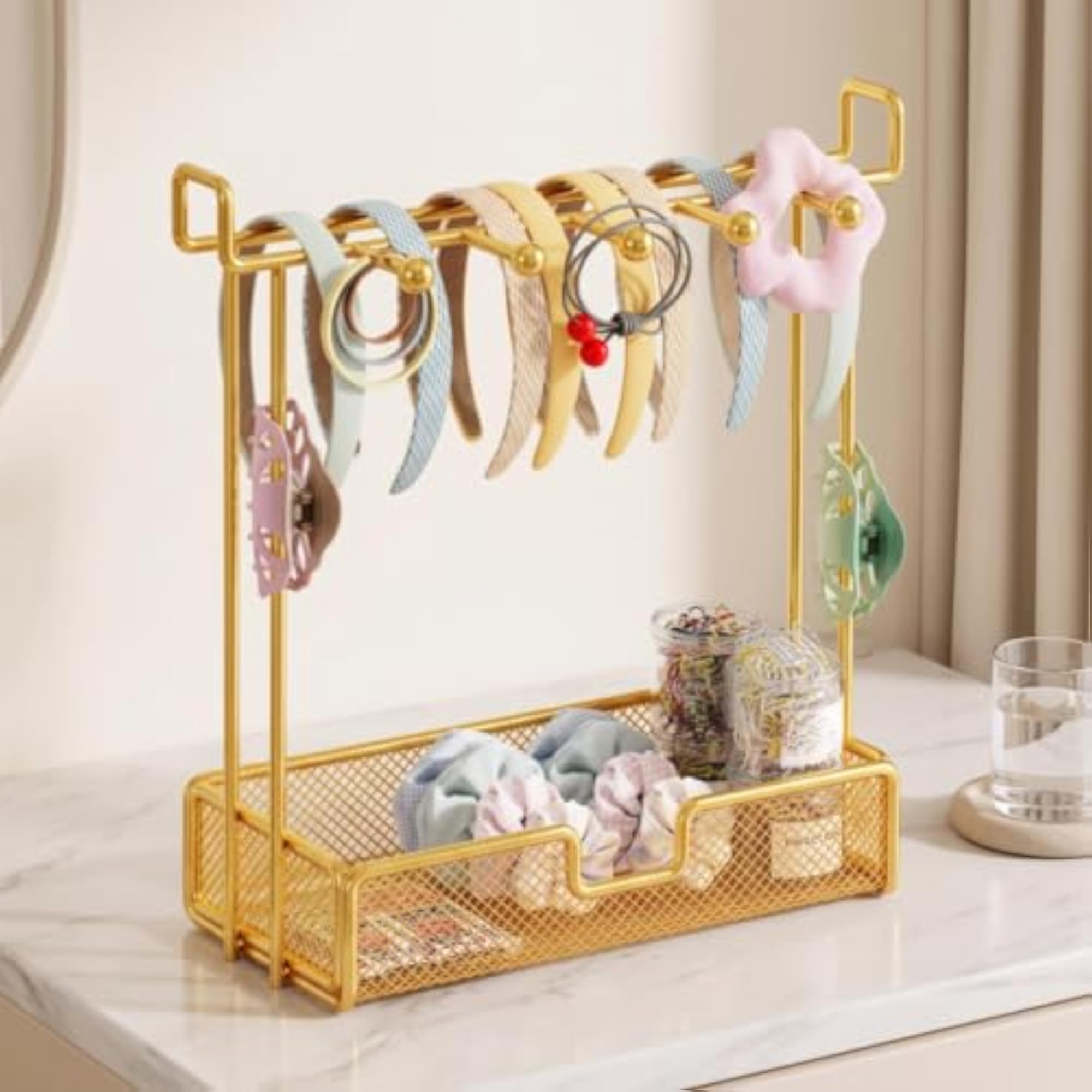 Desktop Hair Accessory Organizer, Mesh Holder