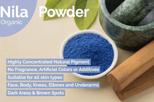 Image of Moroccan Nila Powder | 100% Natural Indigo Blue Powder for Skin Brightening, Soothing & Detox | Traditional Moroccan Hammam Beauty Treatment for Face & Body Care (100grams)