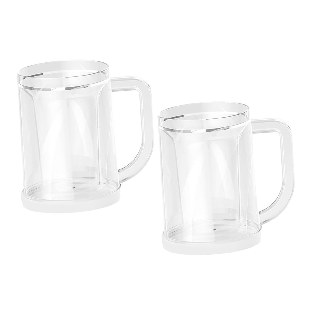Cabilock 2pièces Gobelets Réutilisables pour Congélateur Tasses à Glacées Gobelets Givrés Réutilisables Verres à Bière Glacés Transparents pour Boissons Froides