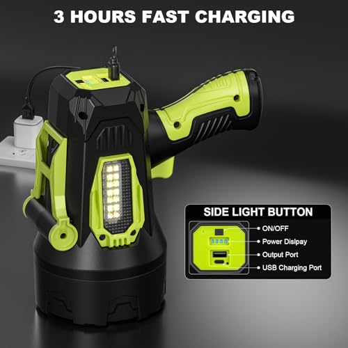 Rechargeable Spotlight, 99000 Lumens Super Bright Led Spotlights Flashlight with Cob Light, 10000ɱAh Spot Lights, Handheld Spotlight for Hunting Boating Outdoor, Long Runtime