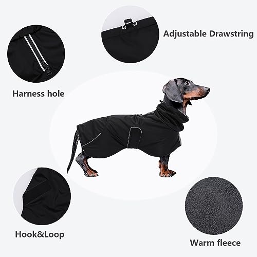Dachshund Coats Waterproof, Perfect for Dachshunds Sausage, Weiner Dog Winter Coat with Padded Fleece - Image 3