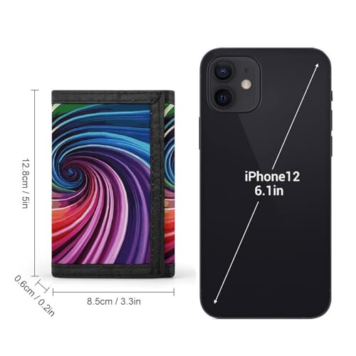 Rainbow Spiral Trifold Wallet for Men - Money Clip Slim Wallets with Multiple Card Slots Minimalist Small Front Pocket Wallet for Everyday Carry2