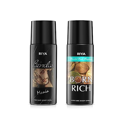 Image of Riya Bindass and Born Rich Deodorant, Combo of 2 For Men - 150 ml Each