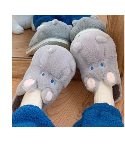 Kawaii Hippo Slippers for Women Men Fuzzy Couples Slippers Cute House Shoes Warm Slippers Winter Fluffy Home Shoes3