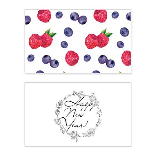 Tarjeta conmemorativa Blueberry de año nuevo con motivos de frutas y fresas para dedicatorias