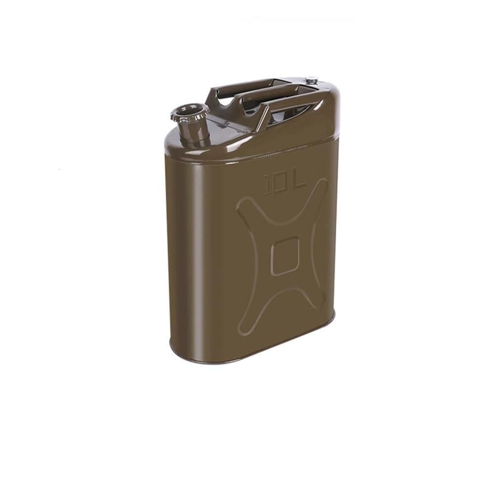 Acero Inoxidable Petrol Jerry Can, Espesado 201 Acero Inoxidable Combustible Lata Diesel Repuesto Lata Metal Combustible Jerry Can con Mango Y Tubo De Guía De Aceite,10L