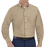Red Kap Men's Poplin Dress Shirt, Khaki, 3X-Large/Tall