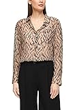 mit Knopfleiste s.Oliver BLACK LABEL Damen Hemdbluse aus Viskosemix beige AOP 38