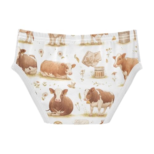 KLL Brown and White Cow Pattern Toddler Boys' Pure Cotton Training Underwear Cute Children Panties2