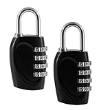  Zahlenschloss,Klein Vorhängeschloss 4-Stelliges,2er Pack Hochwertig Metall Kombinationsschloss für Gym Koffer Werkzeugkasten Kabinett Gepäck Rucksack Reisen Outdoor