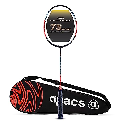 Apacs Counter Attack (Ultralight 73g, 35 LBS) Made in Vietnam | Japanese Graphite Unstrung Badminton Racket with Full Cover | G2-4 1/8 inches (Red/Navy) (B07ZC1WJDH) Amazon Price History, Amazon Price Tracker