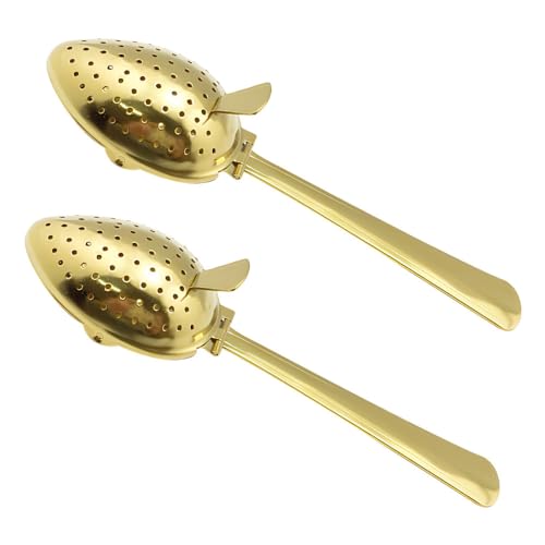 Lot de 2 Infuseurs à Thé, Cuillère Filtre à Thé Trou Fin en Acier Inoxydable 304, Passoire à Café à Longue Manche, avec Trous Fins Filtres pour...
