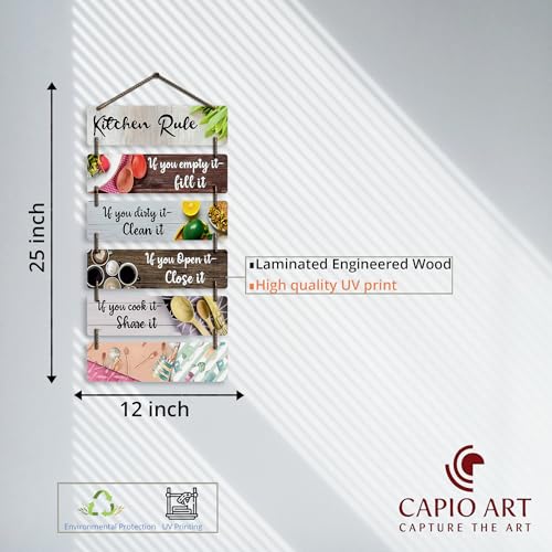 Image of CAPIO ART Welcome Wooden Quote Wall Hanging Decoration Items for Home Decor | Mdf Art for Living Room & Bedroom | Decorative Item for Office & House | Gifts Modern Wood Hanger - Kitchen Role
