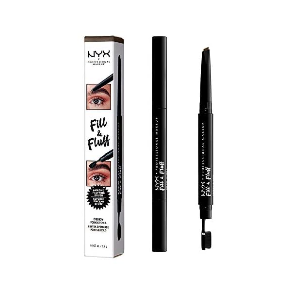 NYX PROFESSIONAL MAKEUP Fill & Fluff Eyebrow Pomade Pencil, Ash Brown