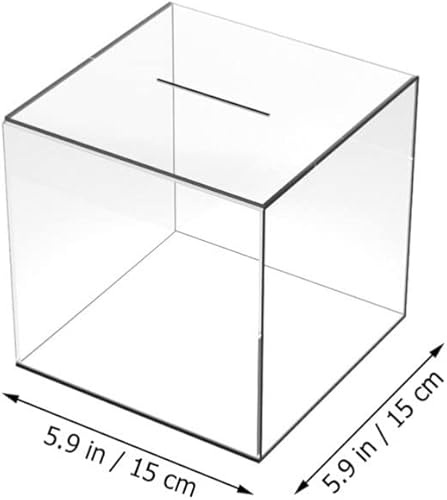 Miniatura 2 de Cumpleaños de acrílico para adultos alcancía transparente, caja de ahorro de dinero de acrílico para adultos y niños, tarro de cambio de cubo, caja