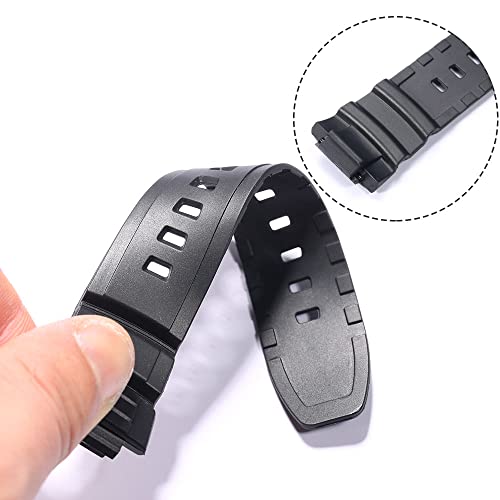 Mcxgl Men's Sports Resin Strap Replacement For Caiso Mcw100H-4Av Mcw100H Mcw-110H Hdd-S100 W-S220 Watch Band (Stainless Steel Silver Buckle) #TOP5