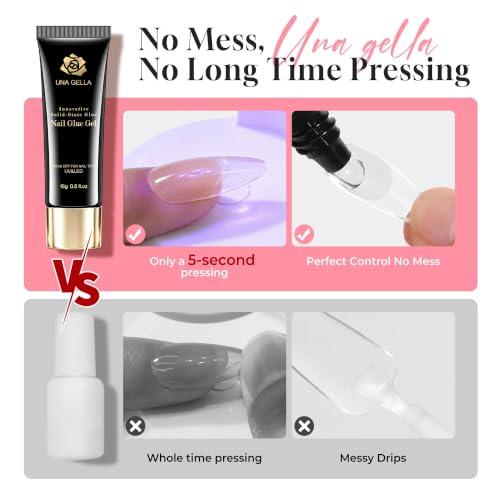 UNA GELLA Nagelkleber für Kunstnägel 15ml – Ansicht 5