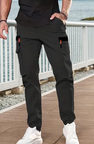 Men's Casual Cargo Pants Relaxed Fit with Pocket for Outdoor