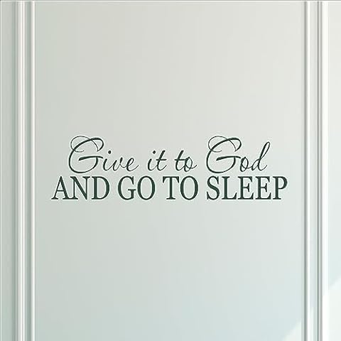 Give It to God and Go to Sleep |Bedroom Wall Decor | Christian Wall Decals | Bedroom Vinyl | Dark Green Cover