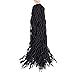 6Packs/Lot 20'' Wavy Faux Locs Crochet Synthetic Braiding Hair 20 inch Soft Curly Fauxlocs Havana Mambo Twist Hair Extensions Braids Dreadlocks 24Roots(20'' (6 packs/lot), 1B#)