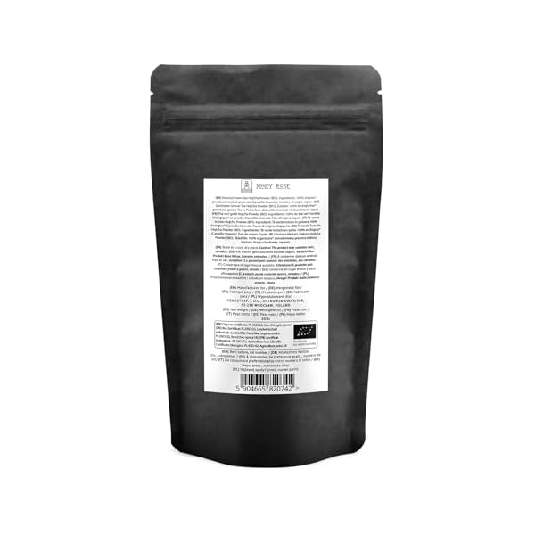 Mary Rose Hojicha Powder BIO 30g - Alternative au matcha brun, Thé vert japonais en poudre torréfié, origine Kagoshima, saveur douce aux notes de noisette et caramel, faible caféine, idéal latte