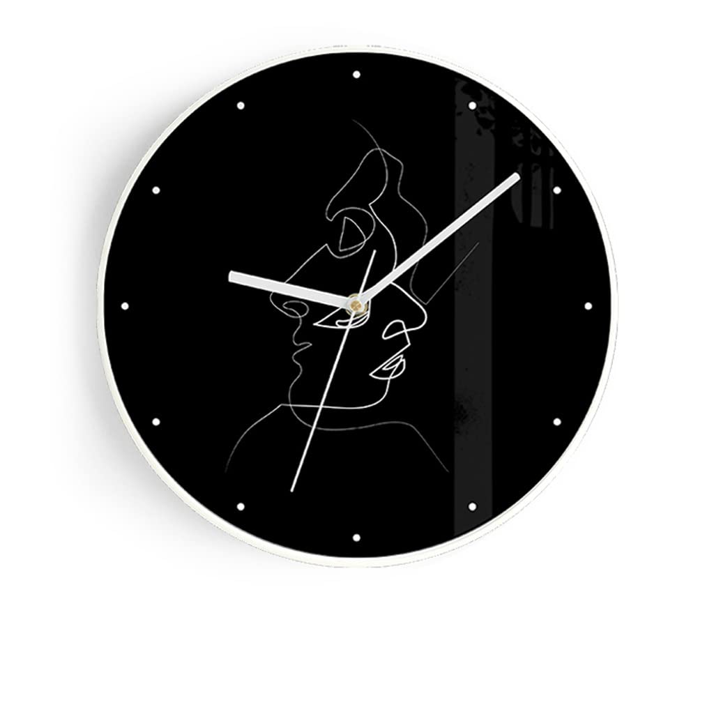 Horloge murale salon silencieuse noire et blanche pour embellir votre porche